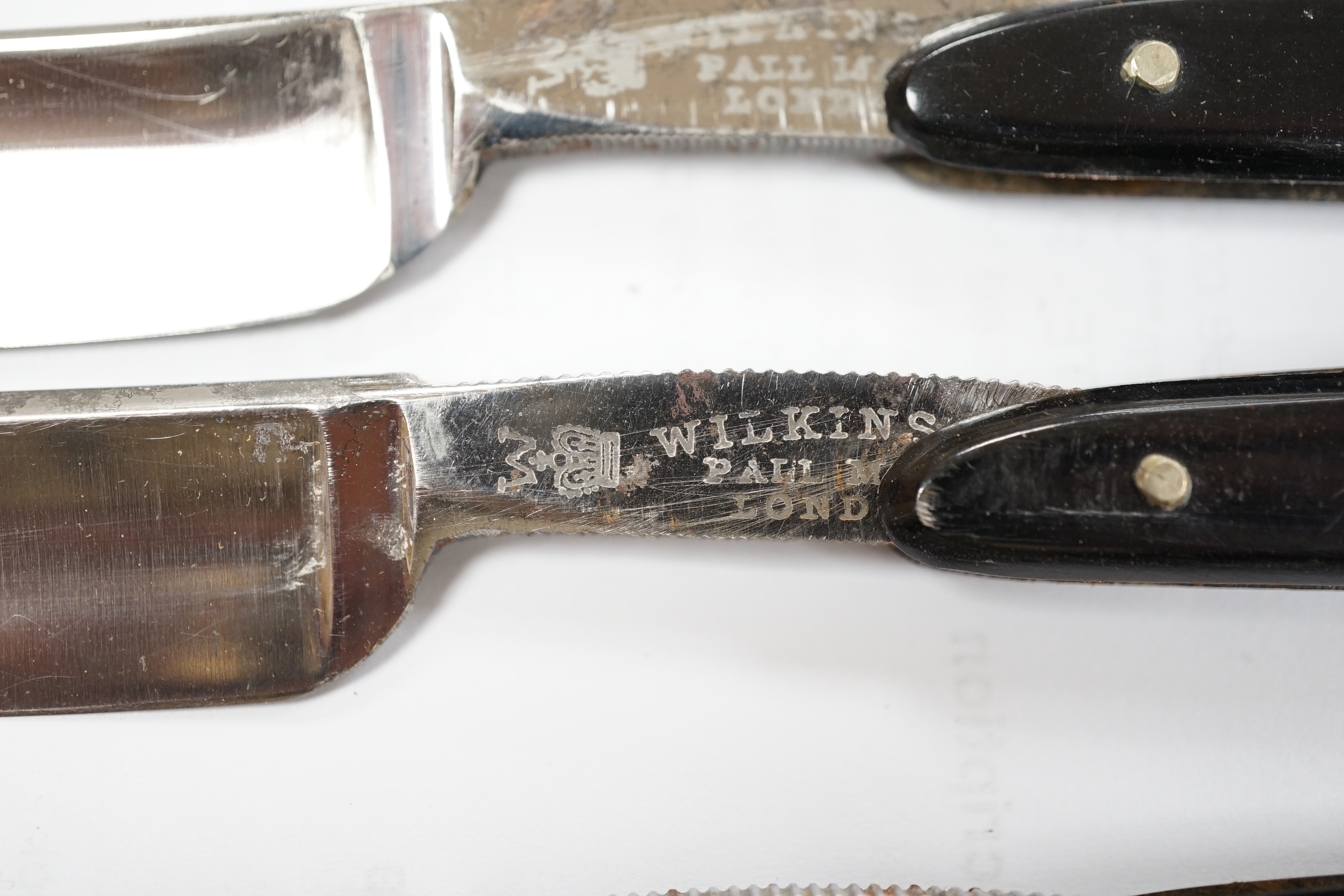 A Wilkinson cased set of seven gentleman's cut throat razors